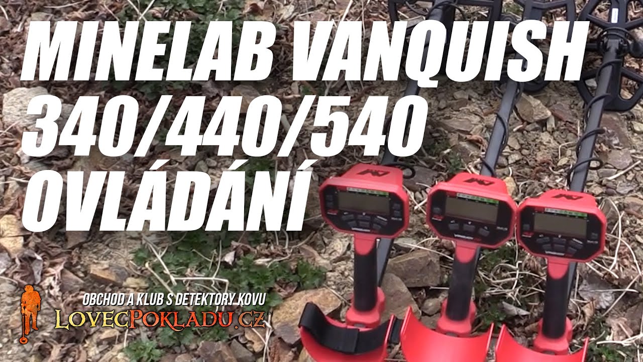 Ovládání detektorů kovů Minelab Vanquish