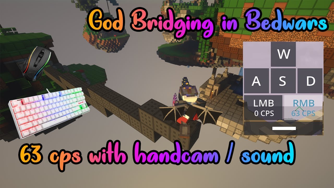 Godbridging in Bedwars w/ handcam [OVER 60 CPS]