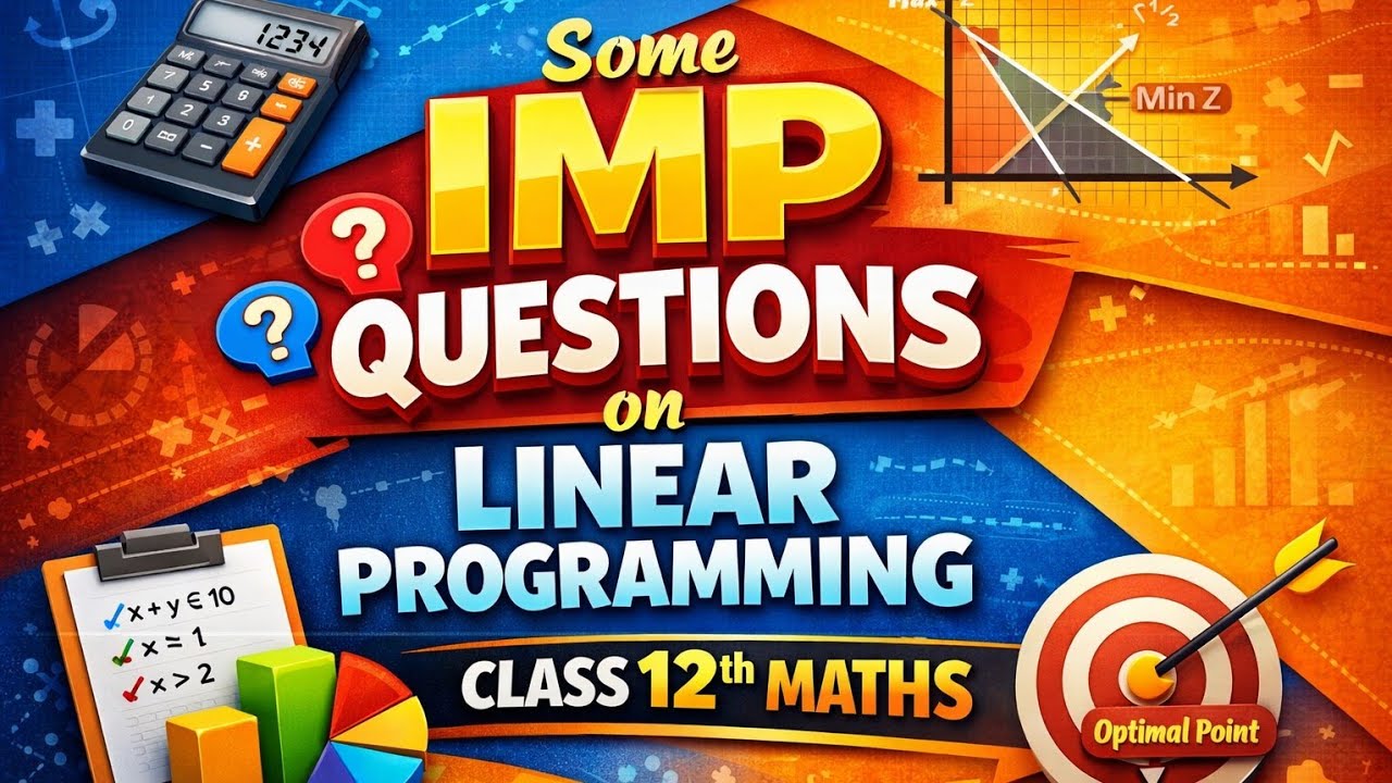 Some Important Questions on Linear Programming | Class 12th Maths | CBSE & CG Board 2026