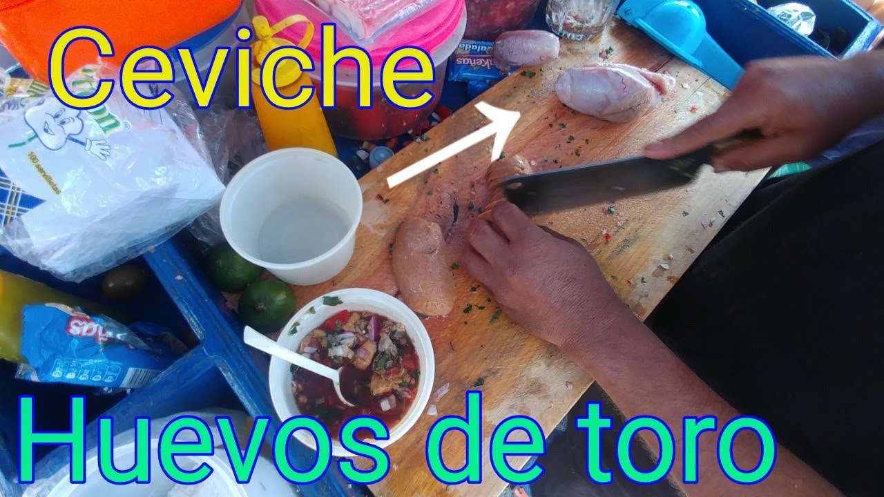 Comida exótica en Guatemala testículos de toro en ceviche Antigua Guatemala