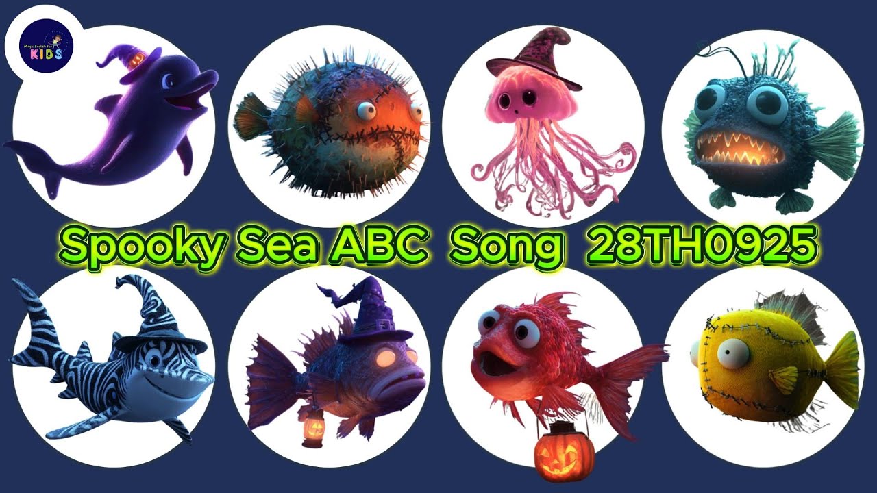 Песня Spooky Sea ABC Song 28TH0925 | Океанические животные и фонетика от А до Я для детей | Детск...