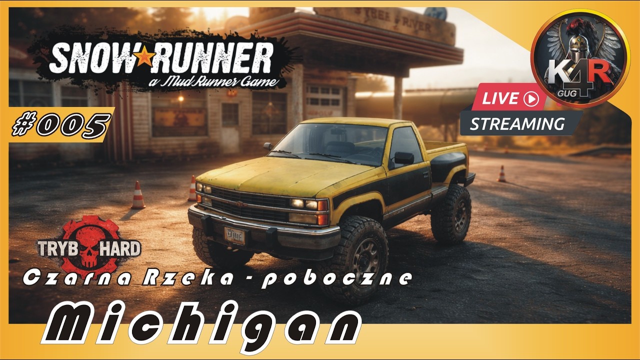 SnowRunner HardMode - Michigan #05 - Czarna rzeka - zadania poboczne  / LiveOn PL #005
