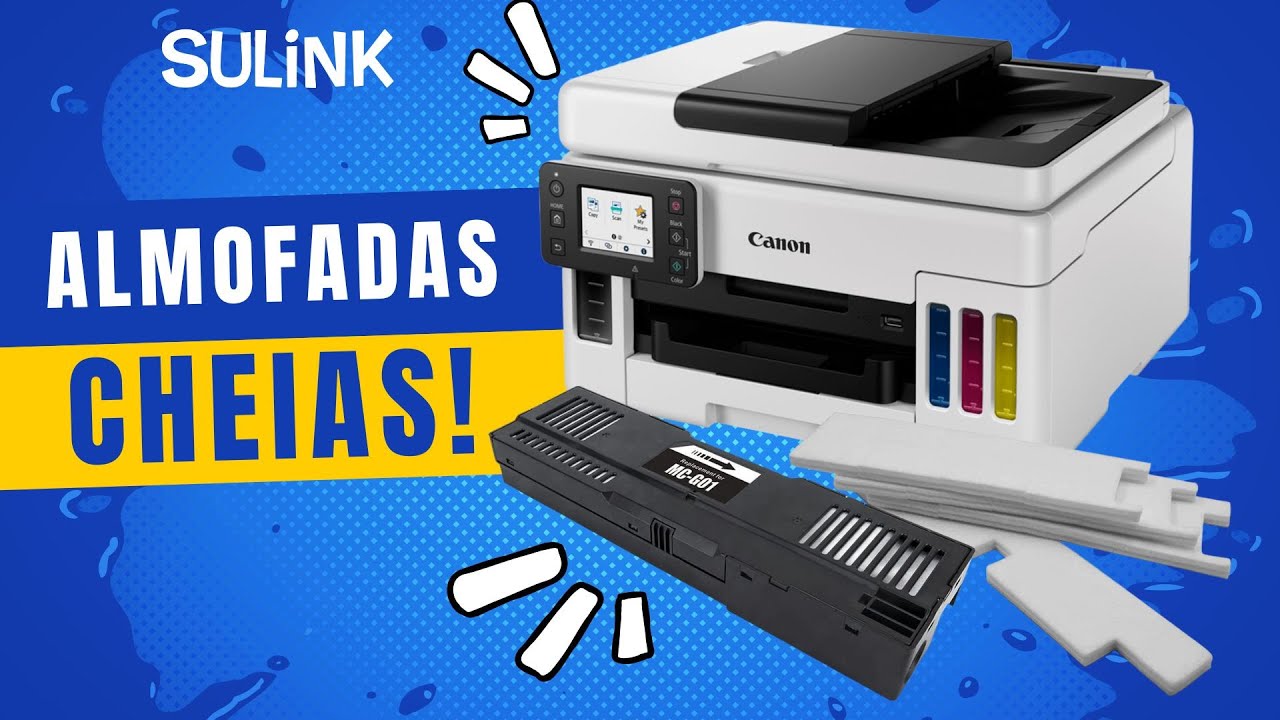 Tutorial troca dos feltros almofadas da caixa de manutenção das Canon GX5010 GX6010 GX7010 - SULINK