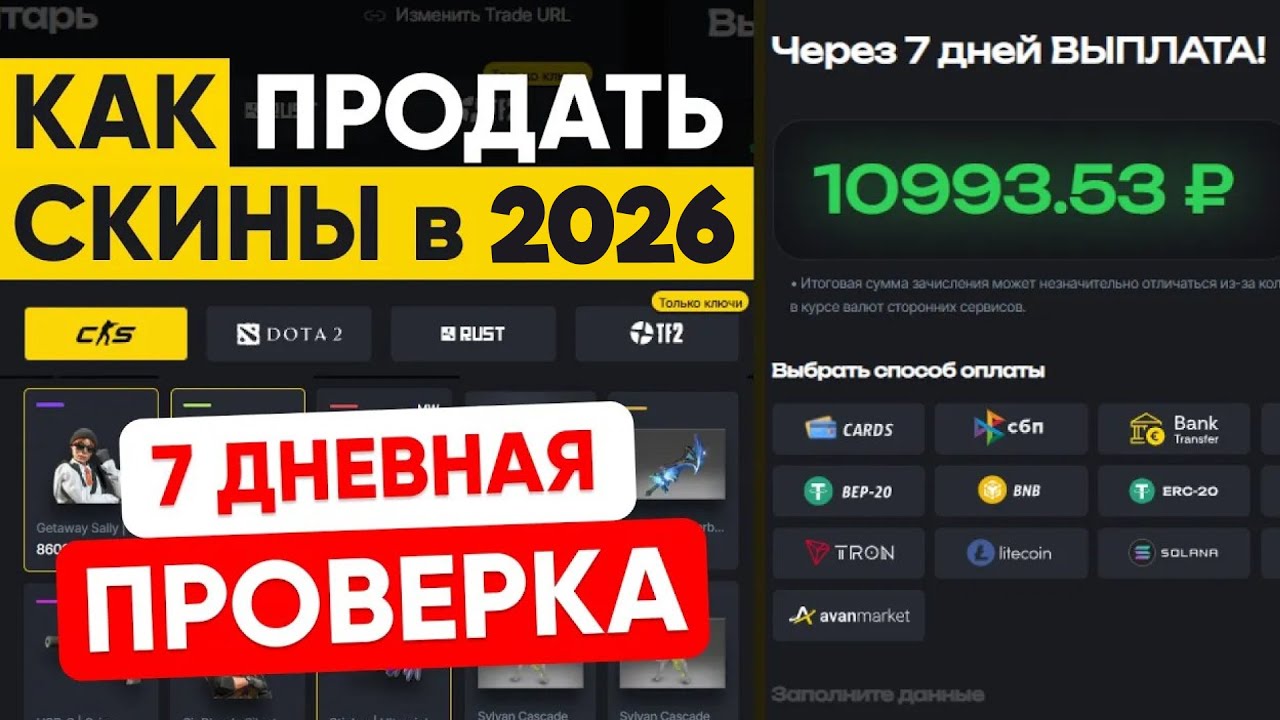 Продай скины правильно на AVAN MARKET (Проверка с бонусом) CS 2, Dota 2, TF, Rust