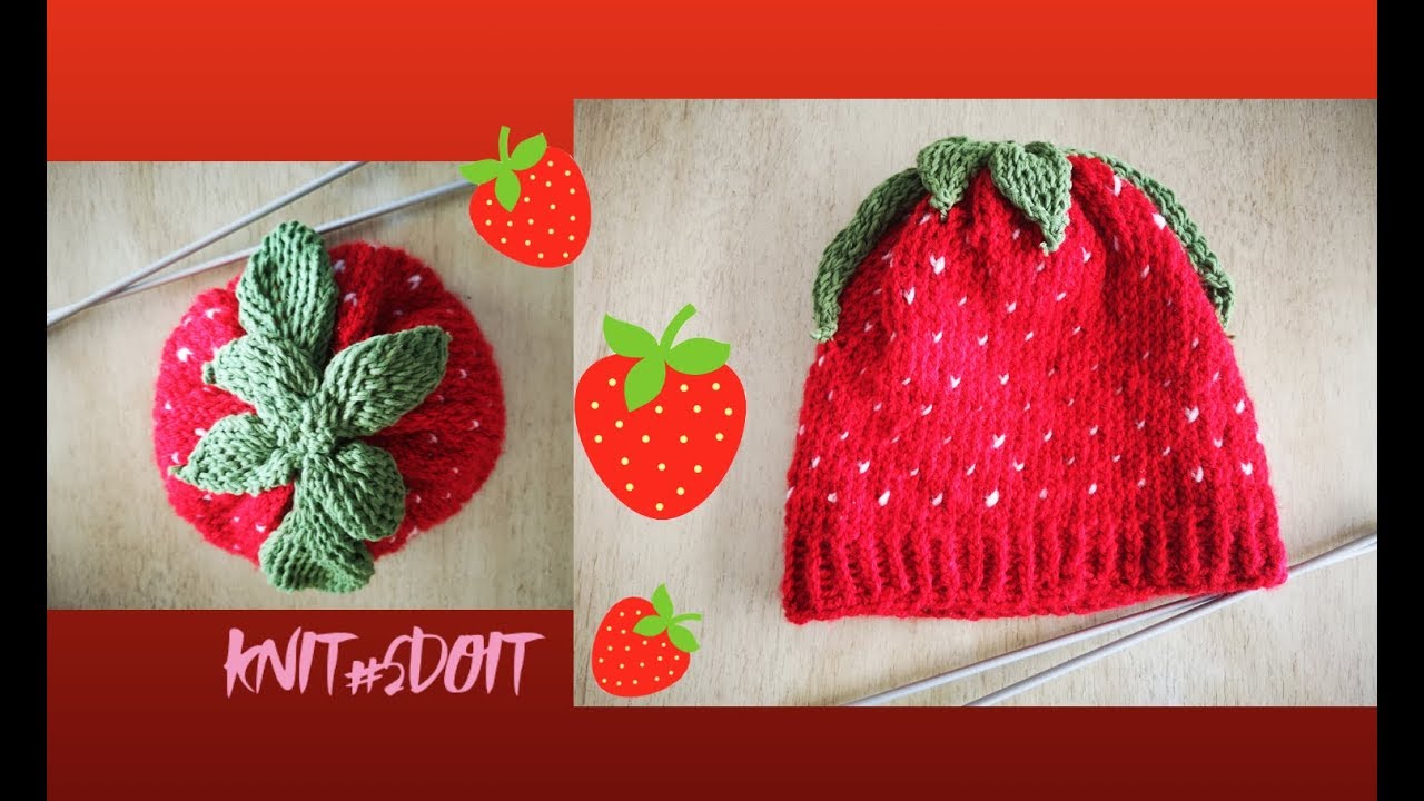 STRAWBERRY HAT KNITTING #pattern