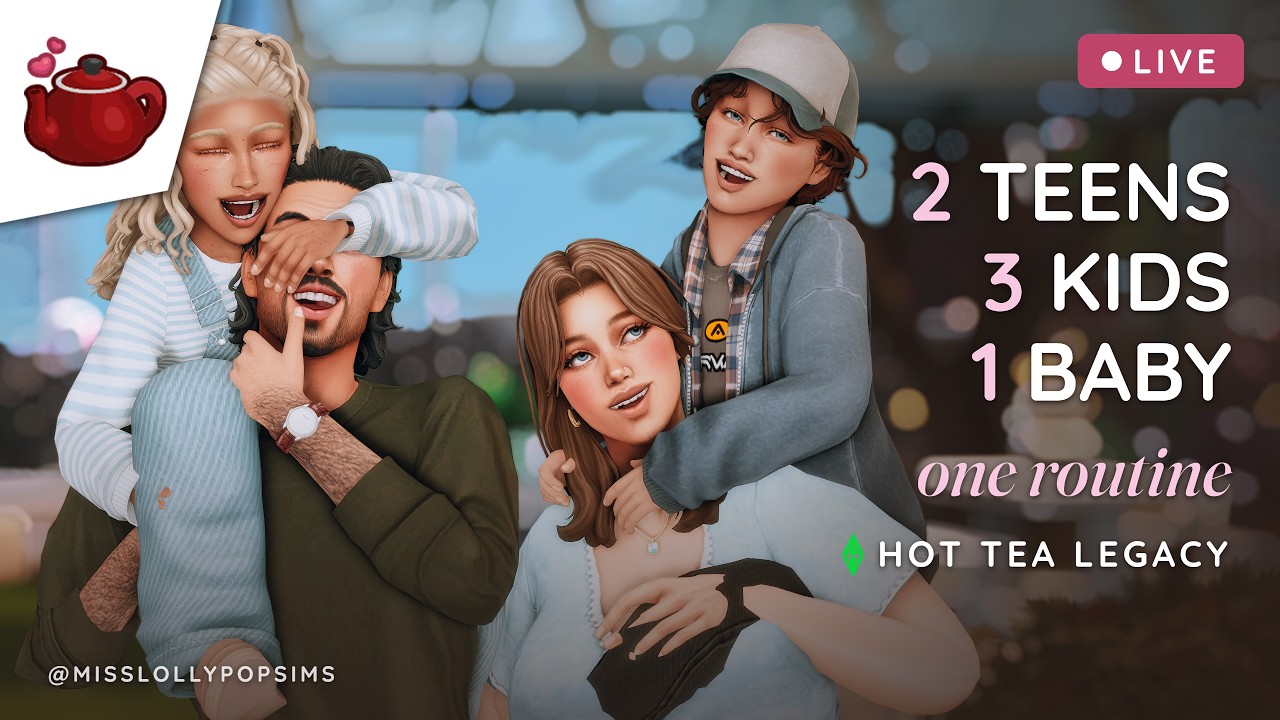 My HUGE Sims family gameplay routine with 2 teens, 3 kids AND an infant!