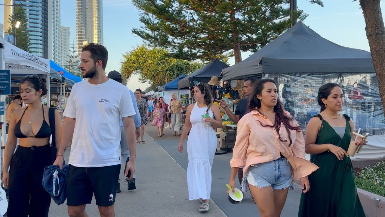 🇦🇺 Surfers Paradise, Gold Coast - Australia: ASMR Walking Tour In 4k Hd60fps 🇦🇺