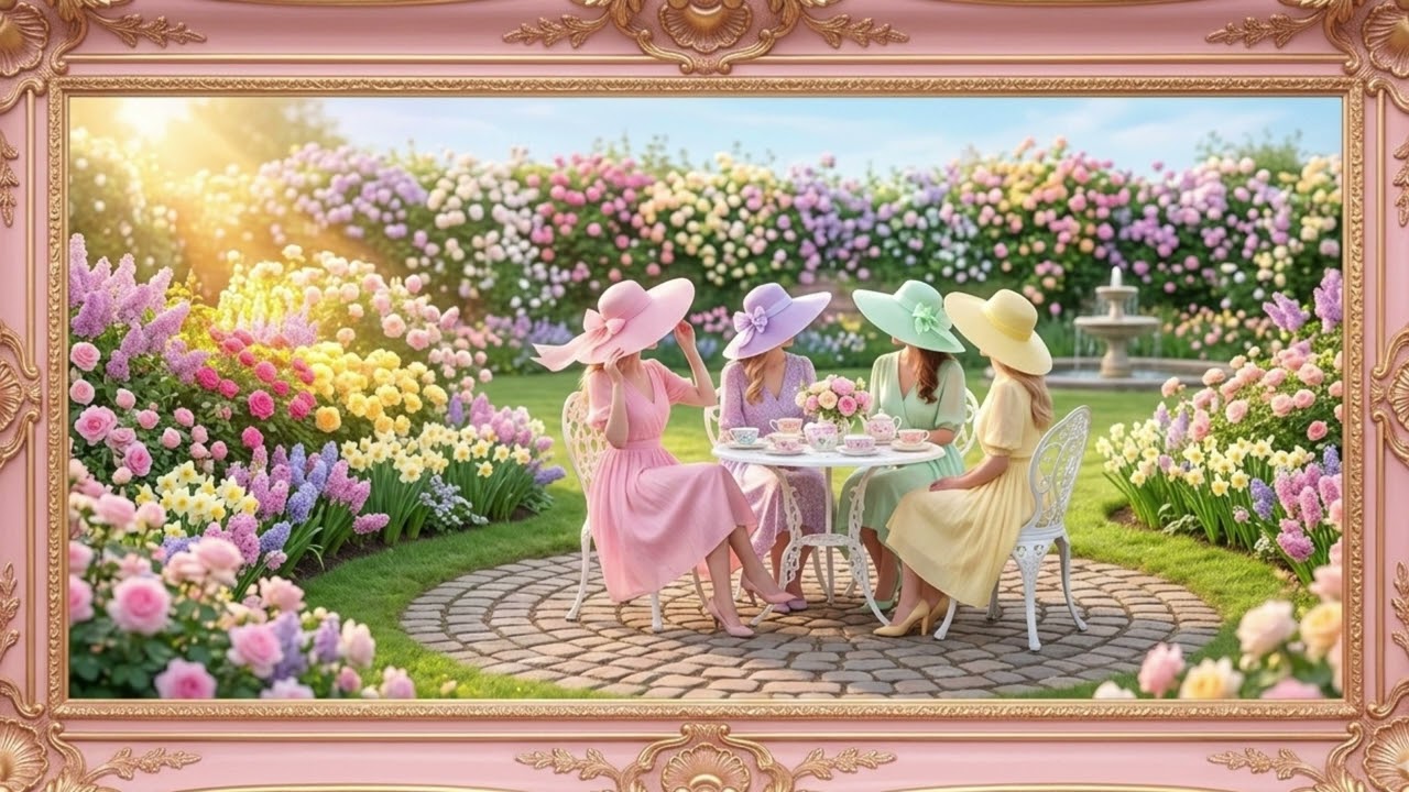Spring Pastel Garden Party | 4K Frame TV Art | screensaver | Fiesta de Jardín de Primavera Pastel