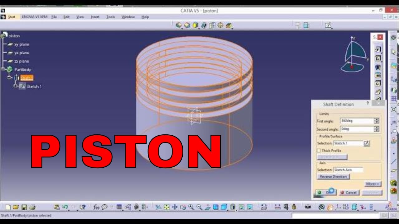 Catia V5 - Piston Tutorial