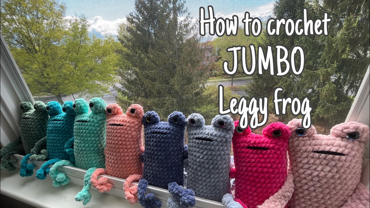 Left Handed| Jumbo leggy frog Tutorial- easy, quick, No Sew pattern| crochet along with me