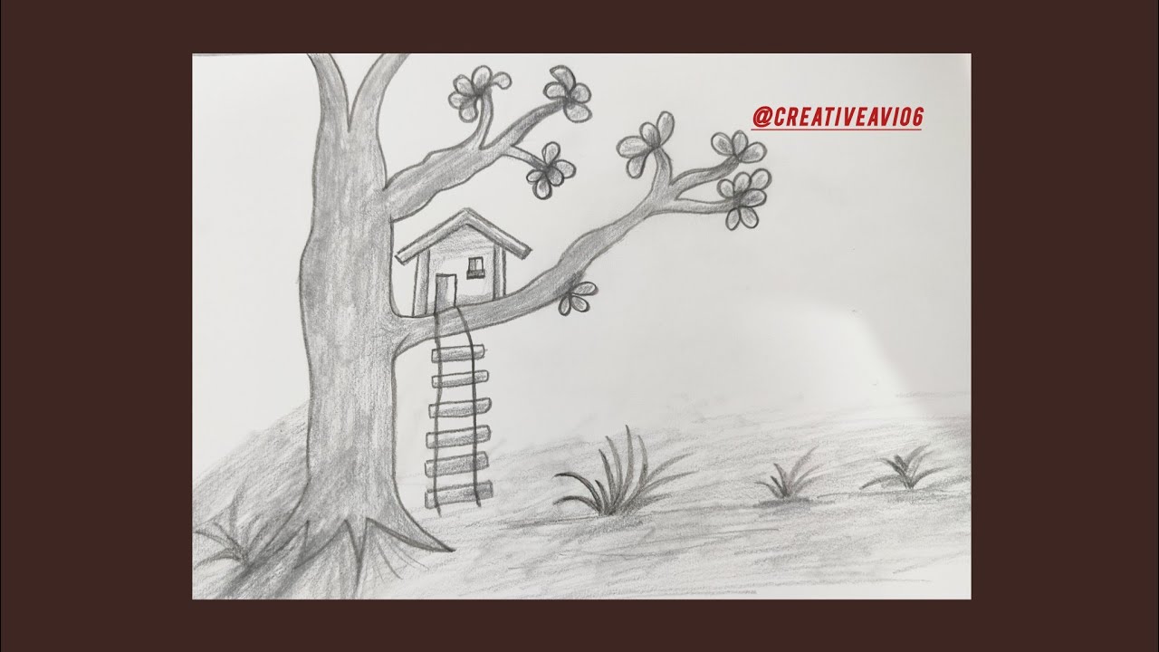 Beautiful scenary #beatutiful nature drawing #arts#easy drawing 