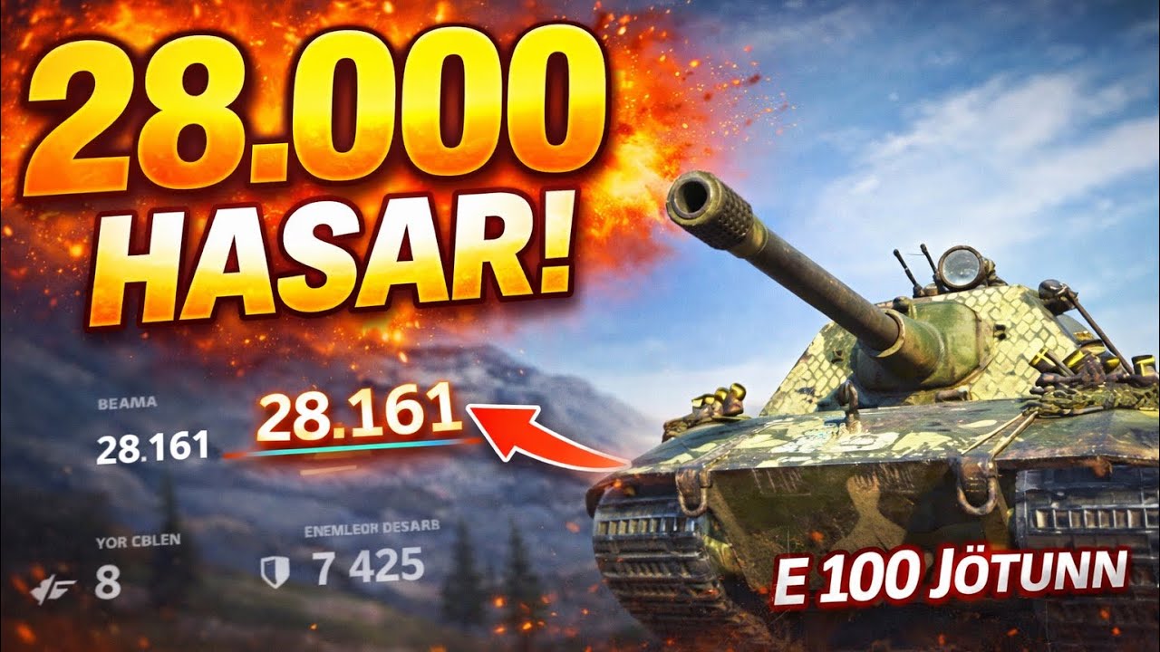E 100 Jötunn DURDURULAMIYOR! 😱 | Büyük Boss 28.000 Hasar | WoT Blitz28.000 HASAR! 💀 