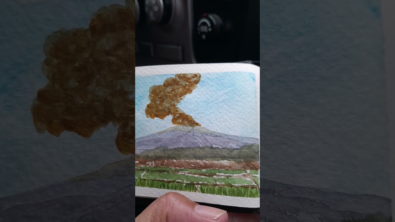 Inspired by Kanlaon eruption #landscapepainting #watercolorpainting #landscapeart