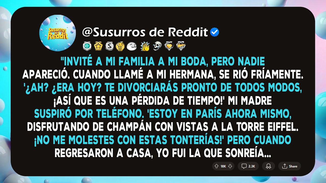 Invité a mi familia a mi boda, pero nadie apareció. Cuando llamé a mi hermana, se rió fríamente...