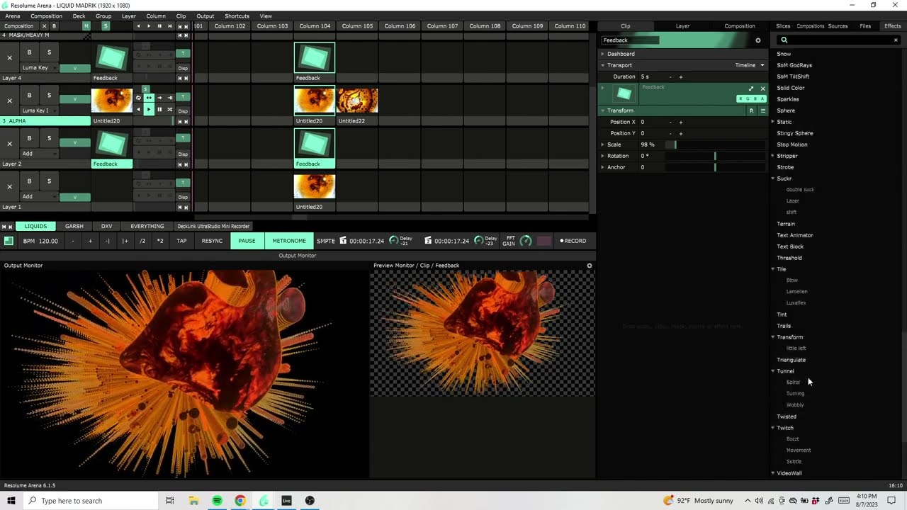Quick Feedback Tips for Resolume for Liquid Light Shows