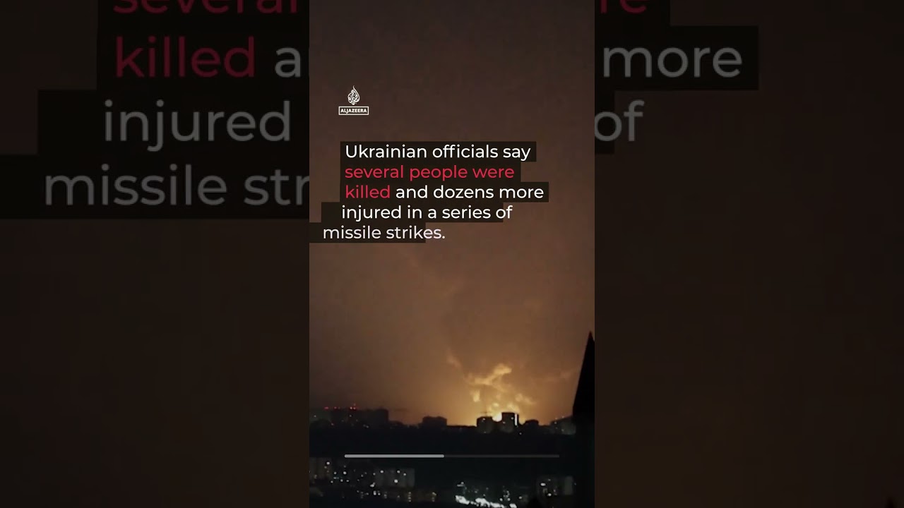 Video shows Russian missile strike on Ukrainian capital | AJ #shorts