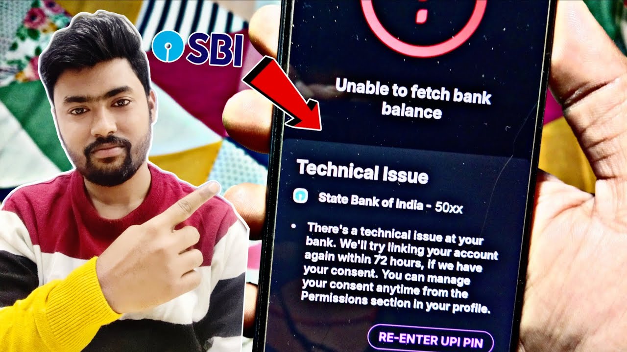 There's a technical issue at your bank. will try linking your account again within 72 hours phonepe