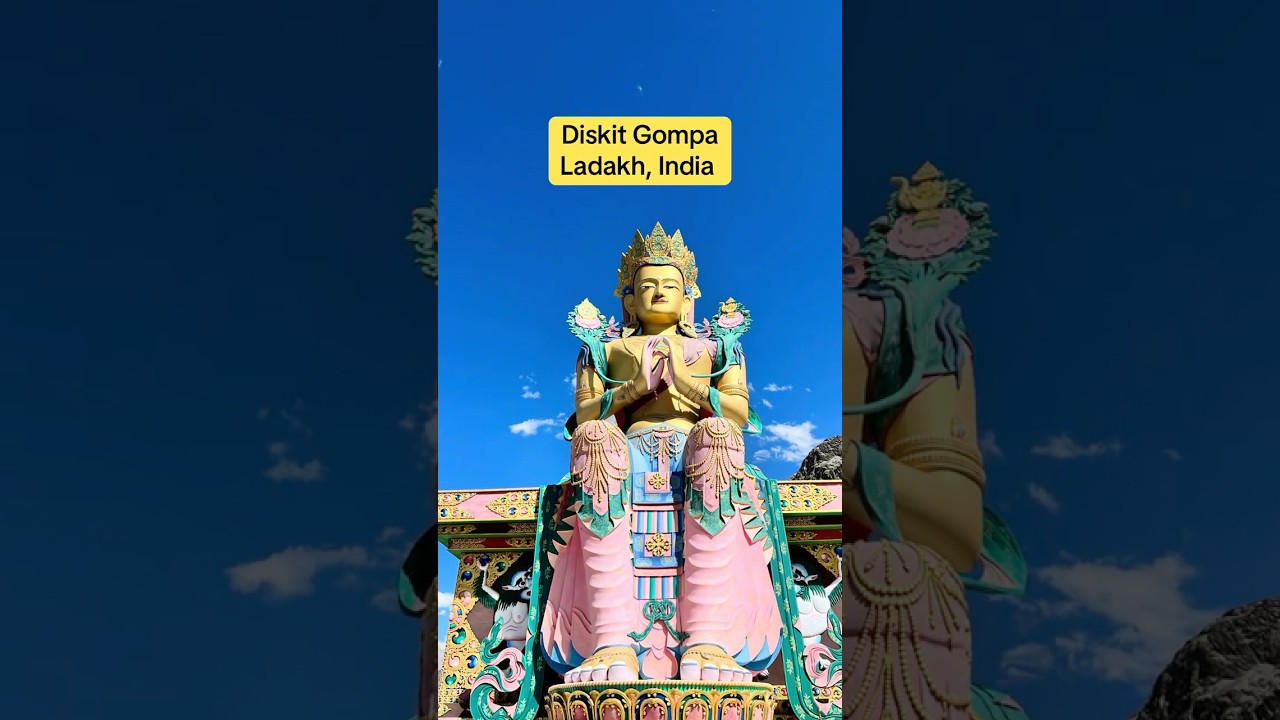 Diskit Gompa - the majestic 106-foot big Maitreya Buddha statue #diskit #nubravalley