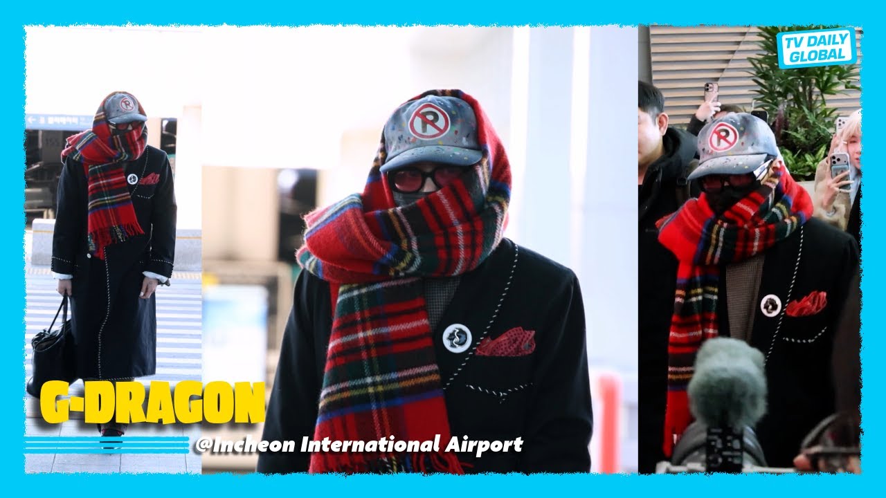 [4K] G-DRAGON вылетели в Париж, Франция | Мода в аэропорту и вылет