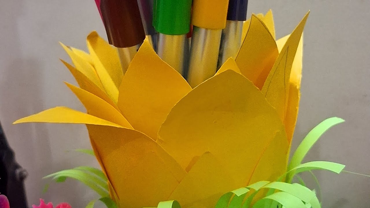 Cute Flower Pot Pencil Holder | Easy School Craft Idea