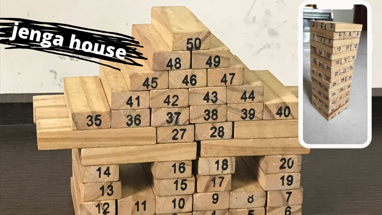 Small wooden house with Jenga anyone can make | Creative building block puzzle game