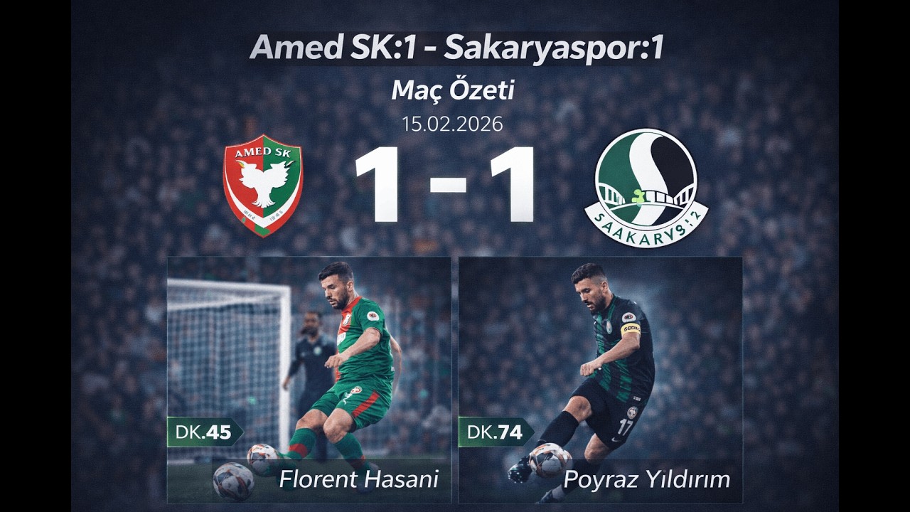 Amed SK:1 - Sakaryaspor:1 Maç Özeti 15.02.2026 #amed #amedspor #sakaryaspor #tatangalar