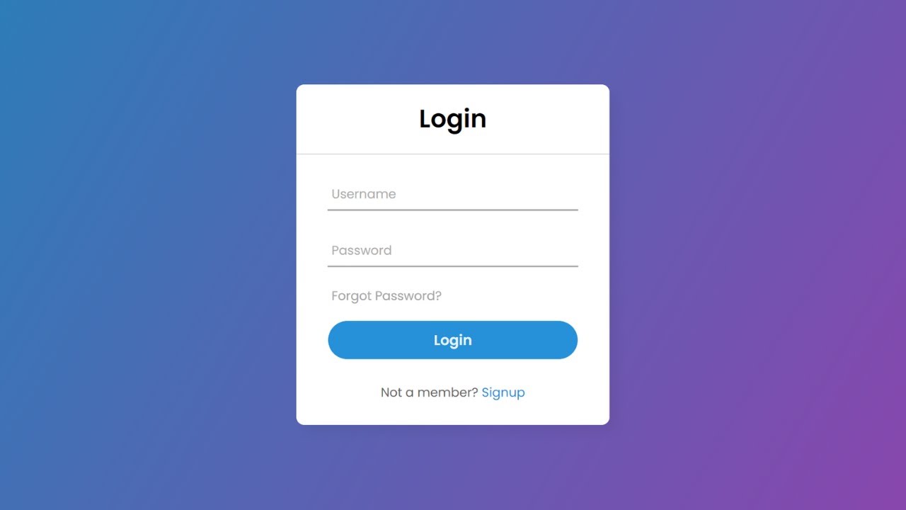 Animated Login Form using HTML & CSS only | No JavaScript or jQuery