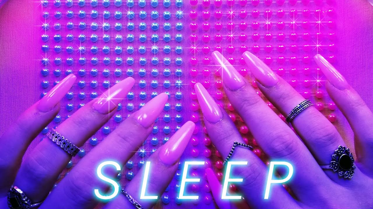 ASMR Gentle Tapping for Sleep (No Talking)💜 D E L I C A T E 💜 Rhinestone Scratchy Tapping
