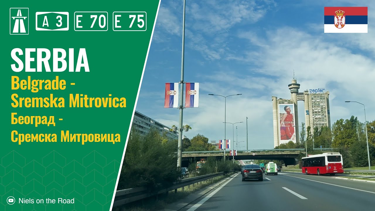 Driving in Serbia: Autoput A3 E70 E75 from Belgrade to Sremska Mitrovica / Београд - Ср. Митровица