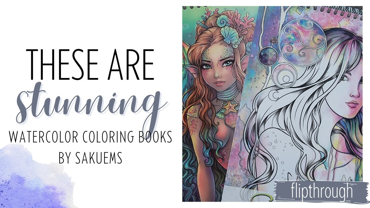 Gorgeous Watercolor Adult Coloring Books from Etsy!