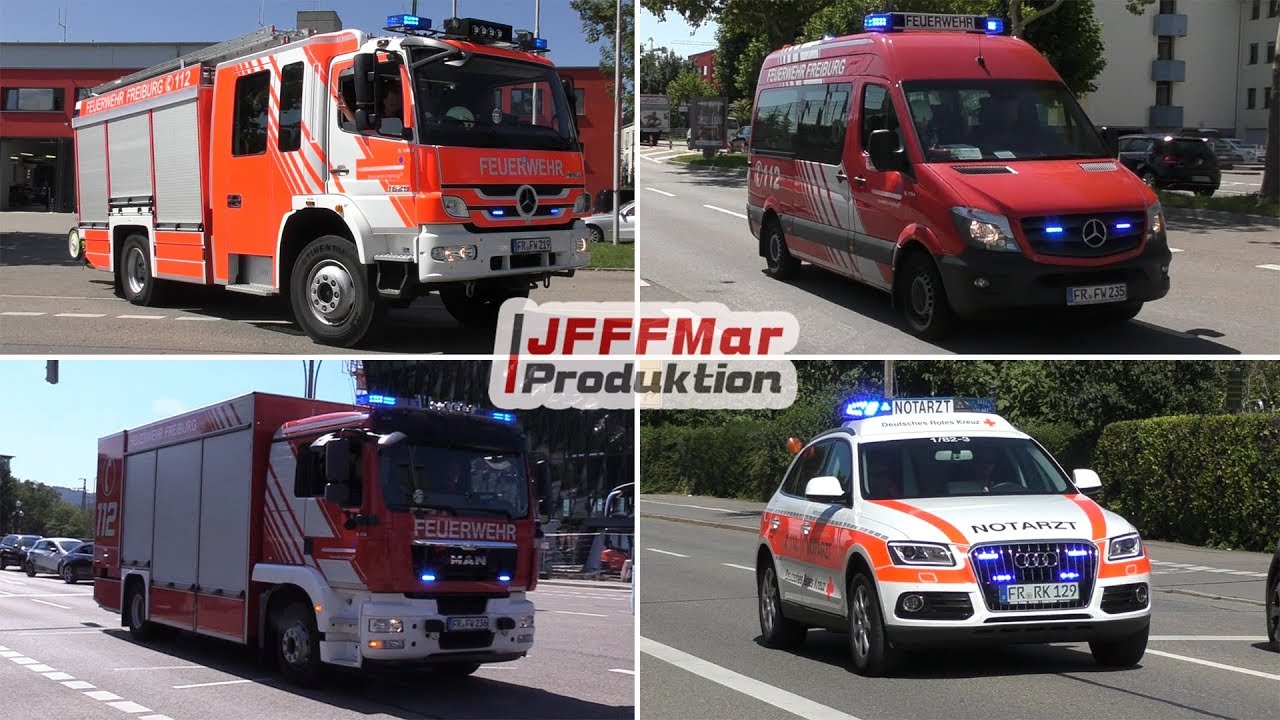 Drei Feuerwehreinsätze zeitgleich in Freiburg im Breisgau - BF + FF + RD