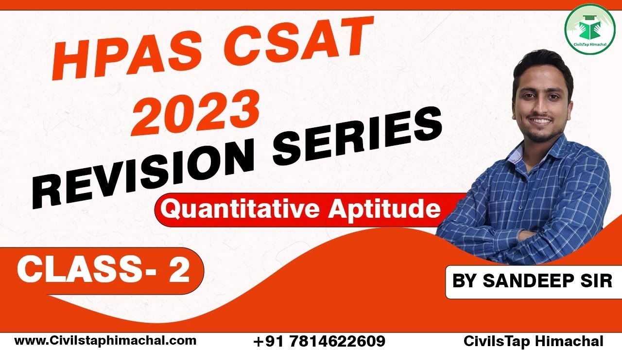 HPAS CSAT 2023 | Revision Series | Quantitative Aptitude | CivilsTap Himachal
