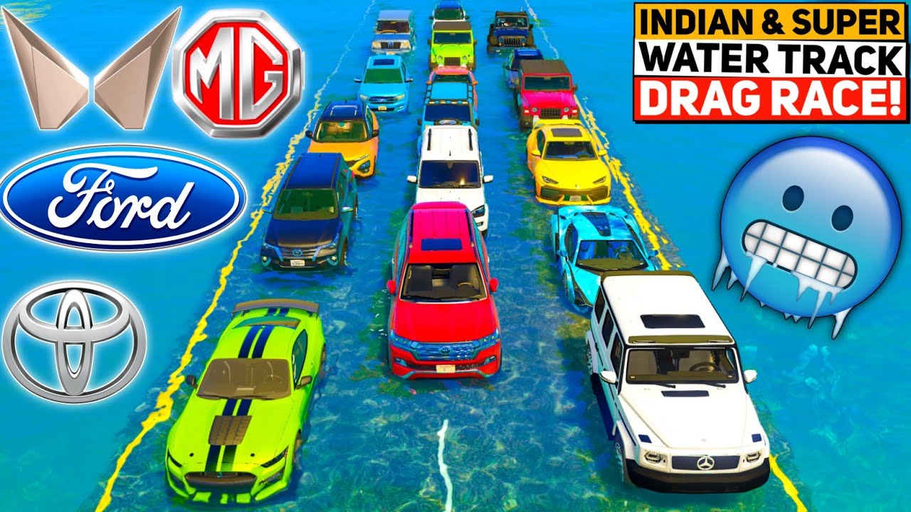 GTA 5: Indian SUV & SEDAN Cars 🔥 COLD WATER TRACK DRAG RACE🥶 GTA 5 MODS! GTA 5 INDIAN CAR!