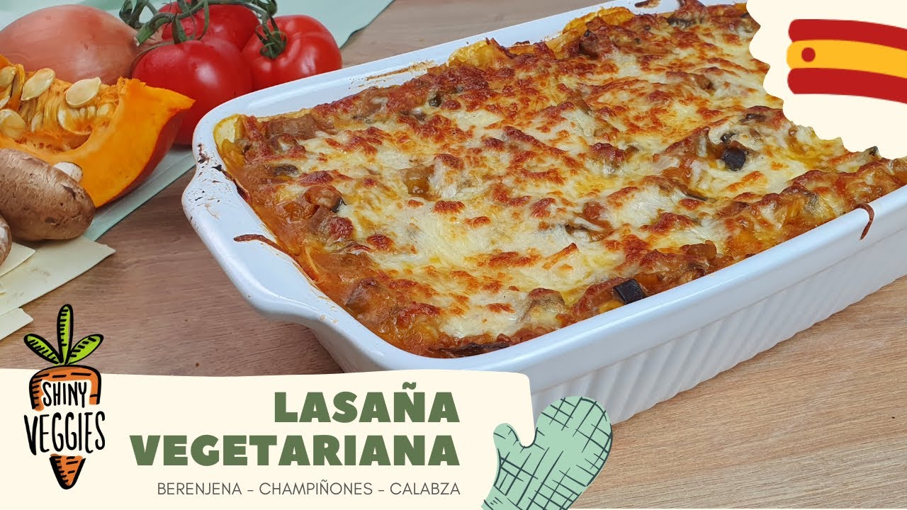 Lasaña Vegetariana de Berenjena y Champiñones | Pasticho de berenjena vegetariano | Shiny Veggies
