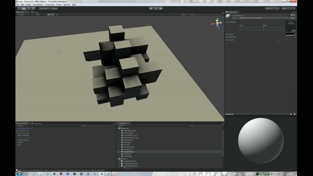 Per-vertex Ambient Occlusion (AO) in Unity