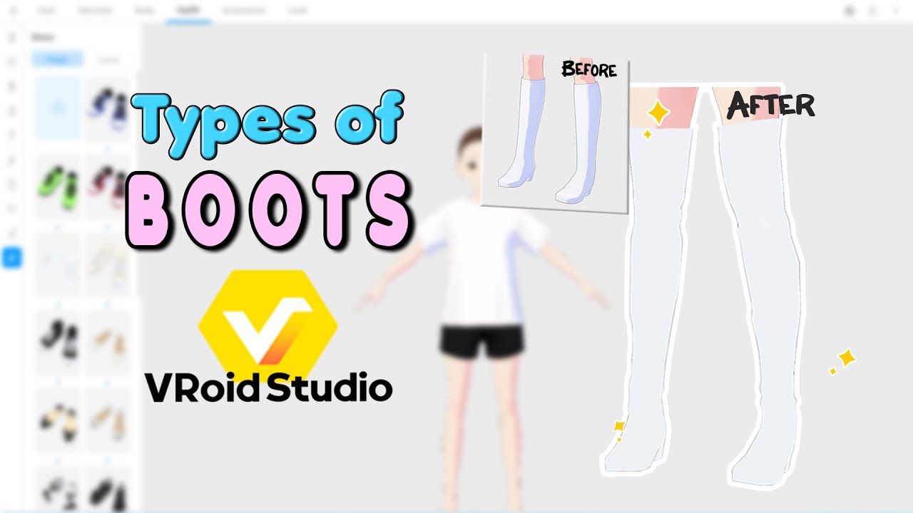 10 TYPES OF BOOTS YOU CAN MAKE IN VROID STUDIO STABLE VERS.