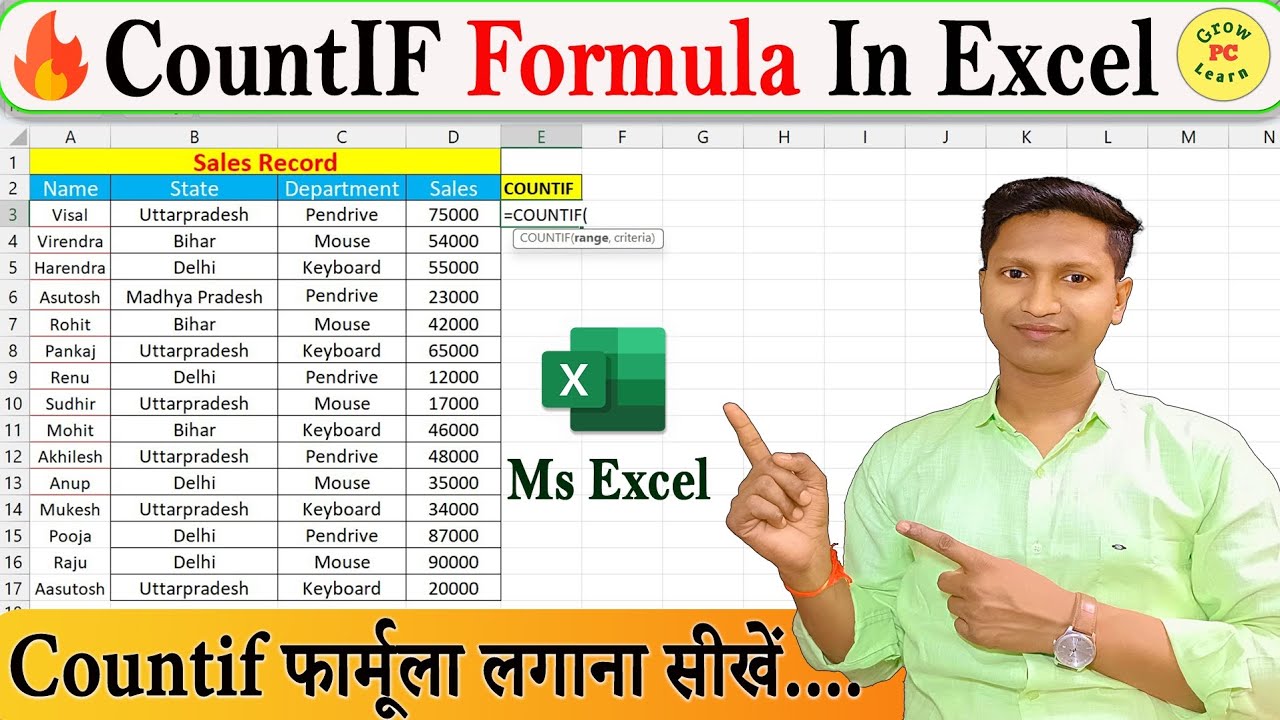 How to use COUNTIF Formula In Excel | Countif Function in Excel |