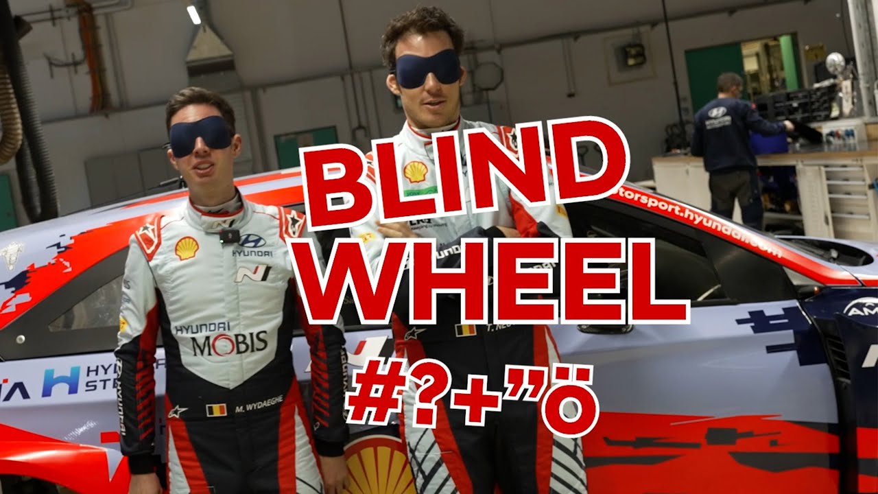BLINDFOLD CHALLENGE! How QUICKLY can rally drivers change a wheel when they CAN'T SEE?