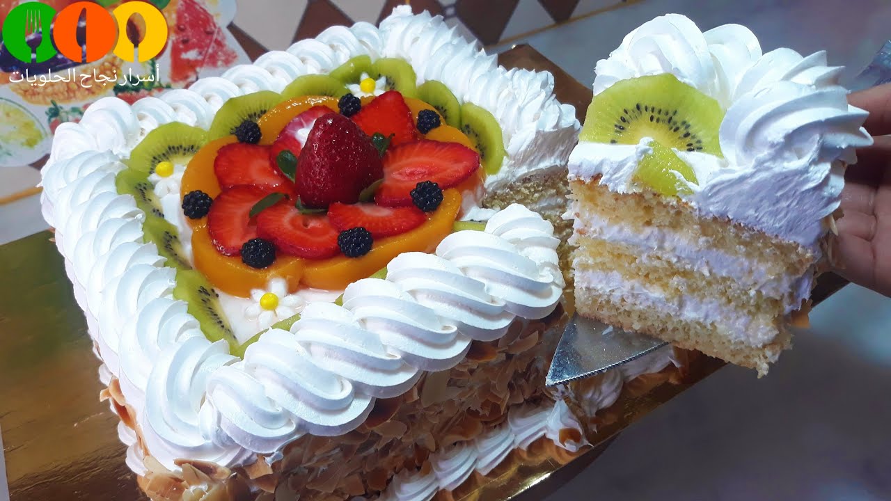 كيكة عيد ميلاد ومناسبات باسهل و انجح جينواز نتحدى اي وحدة تجربها و متنجحش فيها|🍑🍓🥝Génoise au fruits
