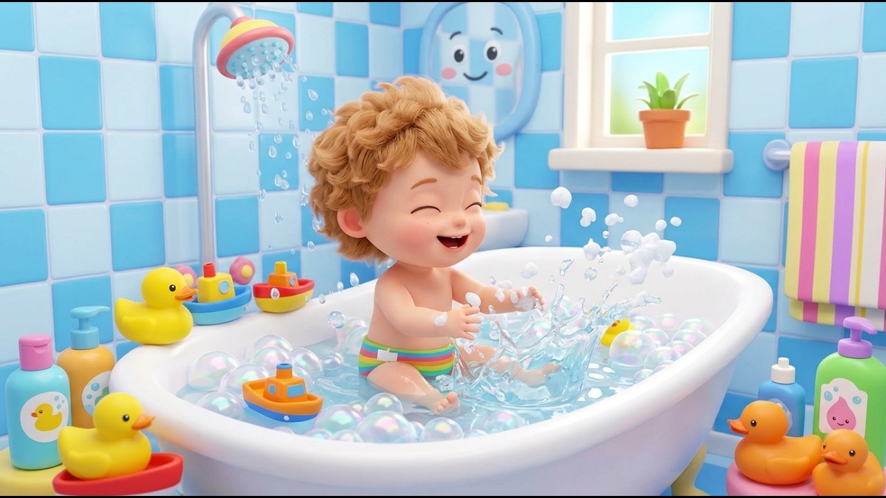 Bath Time Fun Song | Sparkly Bubble Bath Melody for Kids | Cheerful Clean-Up Nursery Rhyme