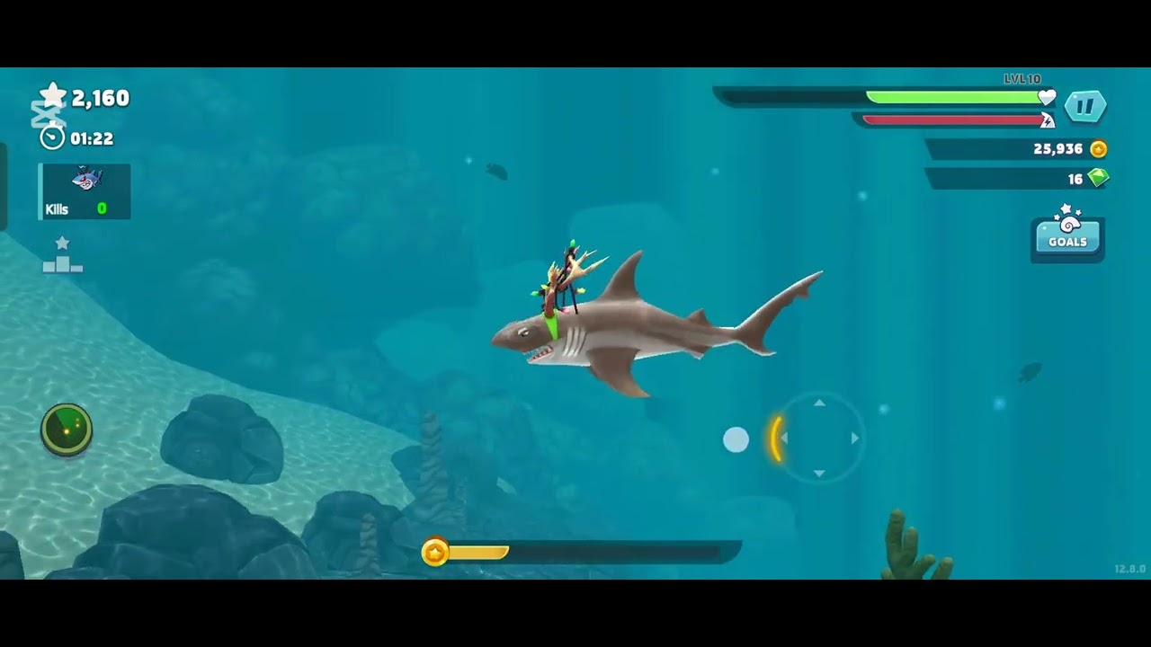 Hungry Shark 3D evolution attacking fishes Crab & Human