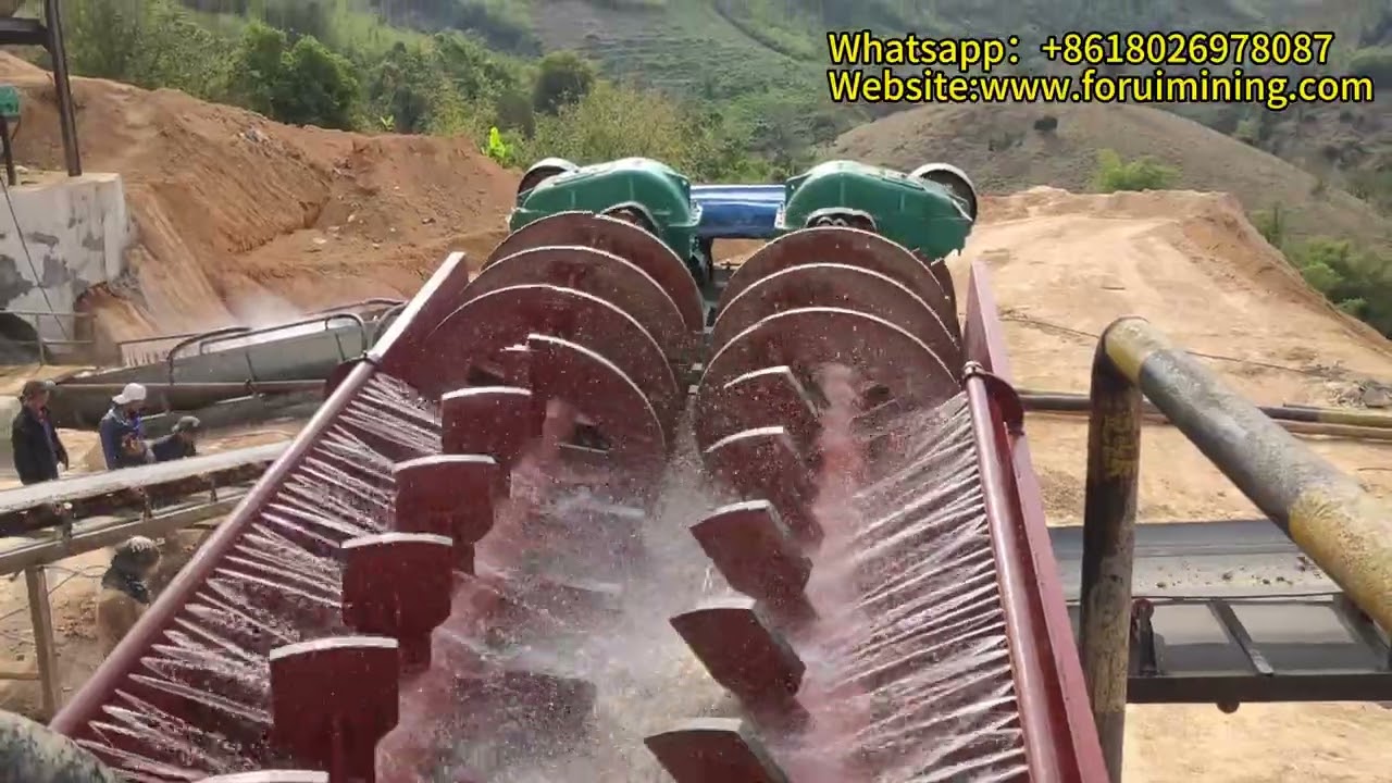 working site of log washers sticky clay washing gravel stone rock ore washing machine#sandwasher