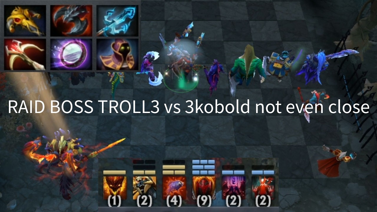 RAID BOSS TROLL3 doom3 vs 3kobold not even close - Dota Auto Chess DAC