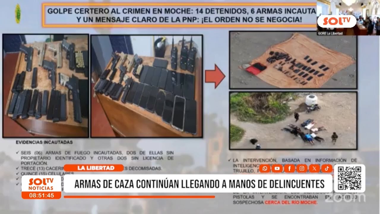 Trujillo: armas de caza legales terminan en manos de delincuentes