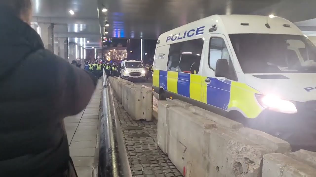 Crazy AC Milan Fans march through Newcastle