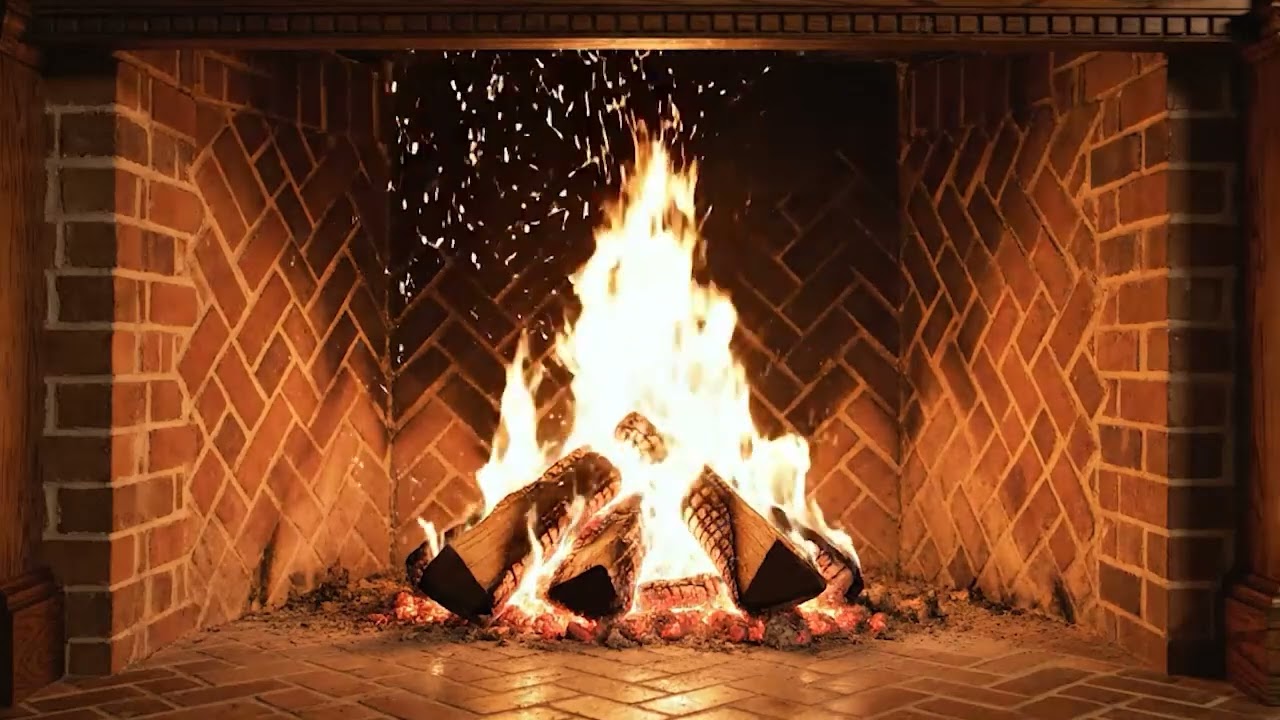 A Perfect Relaxing Evening with a Cozy Fireplace and the Sound of Crackling Fire