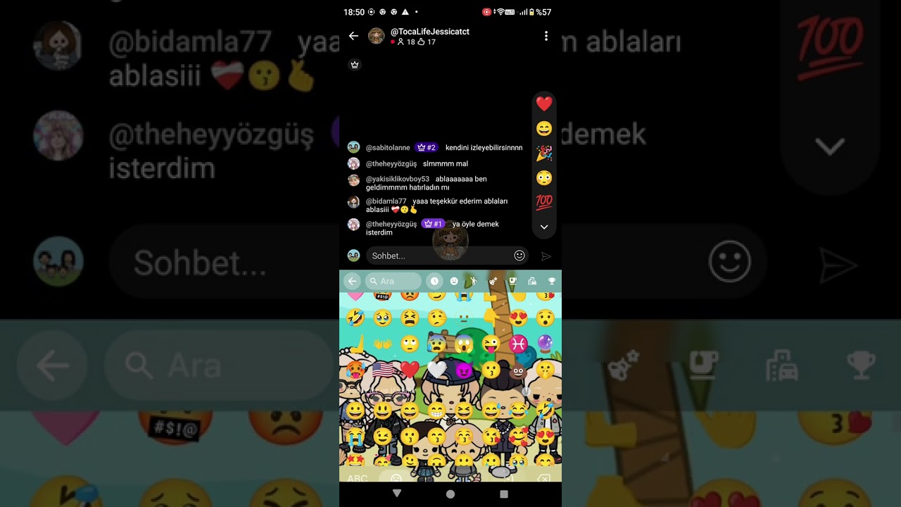 Jessica'nın yayınına girdim @sabitolanne @tocaJessica 