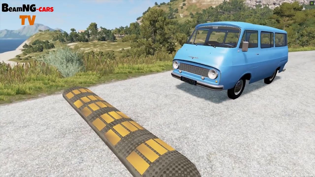 Cars vs Massive Speed Bumps & Potholes #325 beamng drive live 9