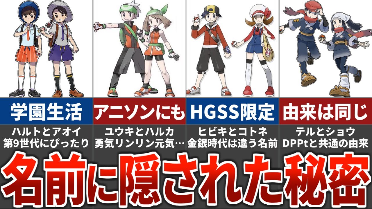 歴代ポケモン主人公のデフォルトネームに隠された秘密【全シリーズ＋リメイク作品】