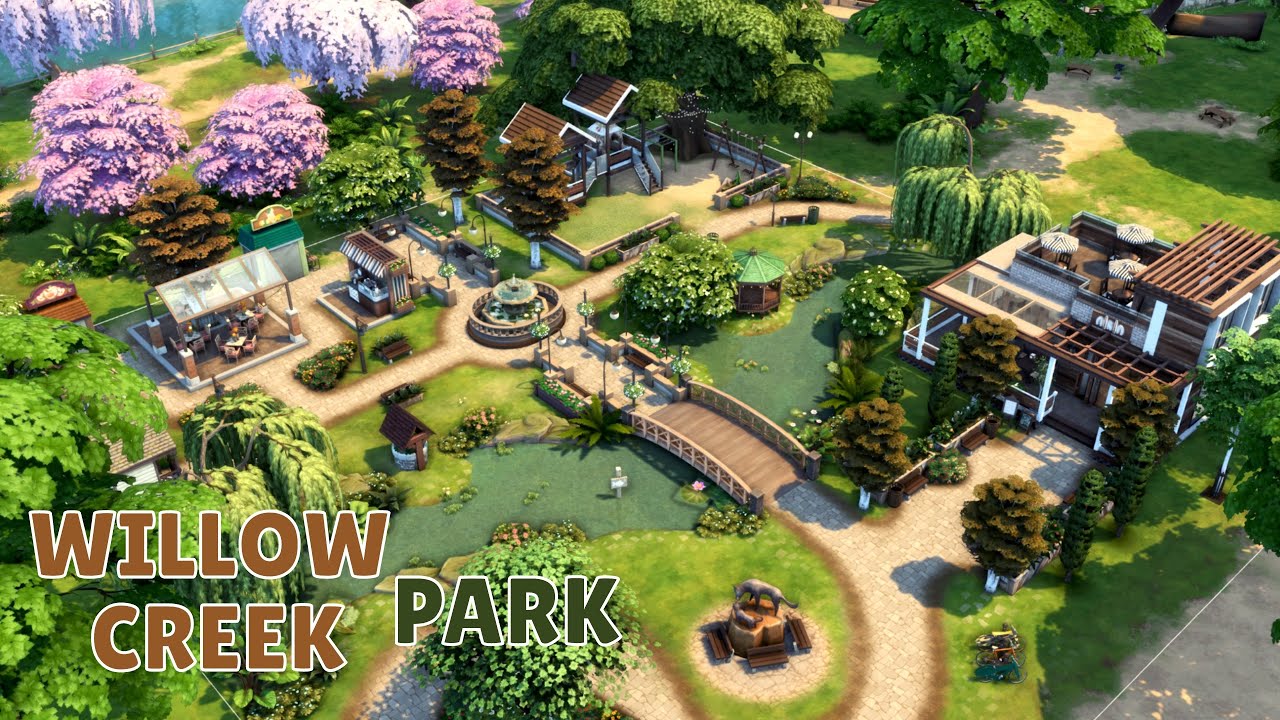 Парк Виллоу Крик Симс 4🌳Willow Creek Park The Sims 4 | Строительство | NO CC